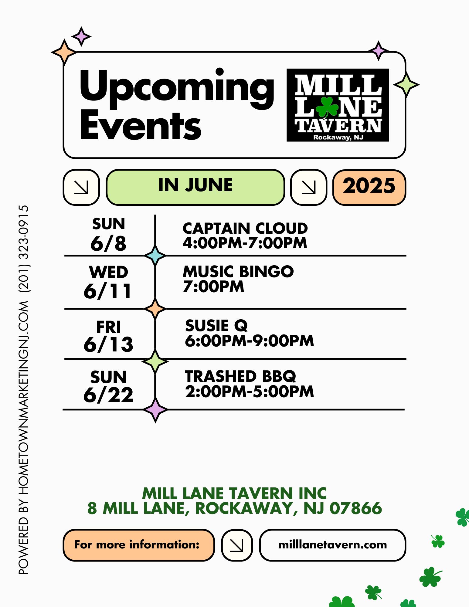 Mill Lane Tavern Events June 2025